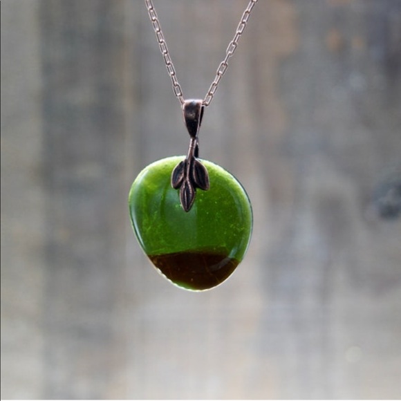 Hand Crafted Jewelry - Recycled Wine and Beer Bottle Glass Necklace Unique Gift Alcohol Upcycled